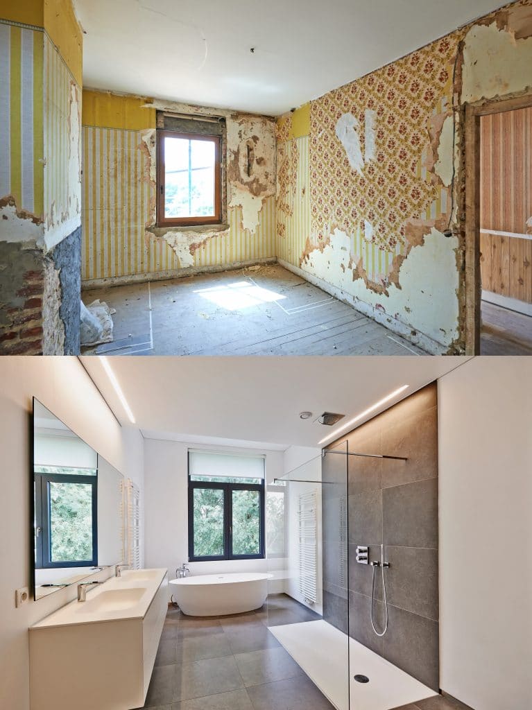 Rénovation murs salle de bain