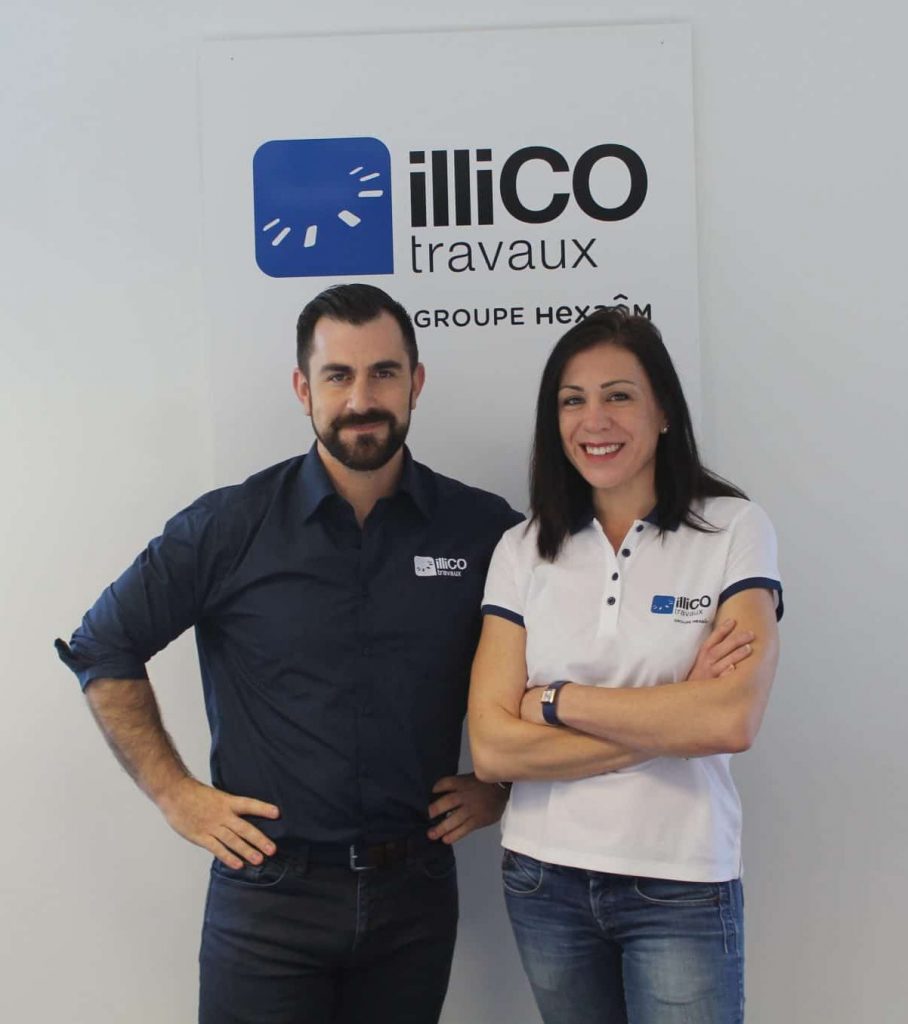 Laurent Siino et Julie Camus responsables de l'agence locale illiCO travaux Sens