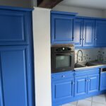 Home staging d’une cuisine à Lambersart (59) - cuisine avec peinture bleue